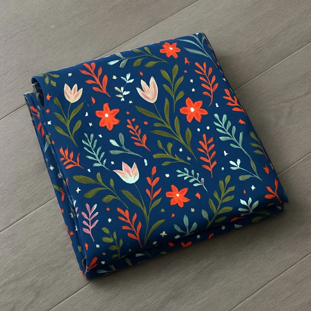 🌿 Pillowfort Floral Shower Curtain – Navy Botanical Print - Picture 3 of 3